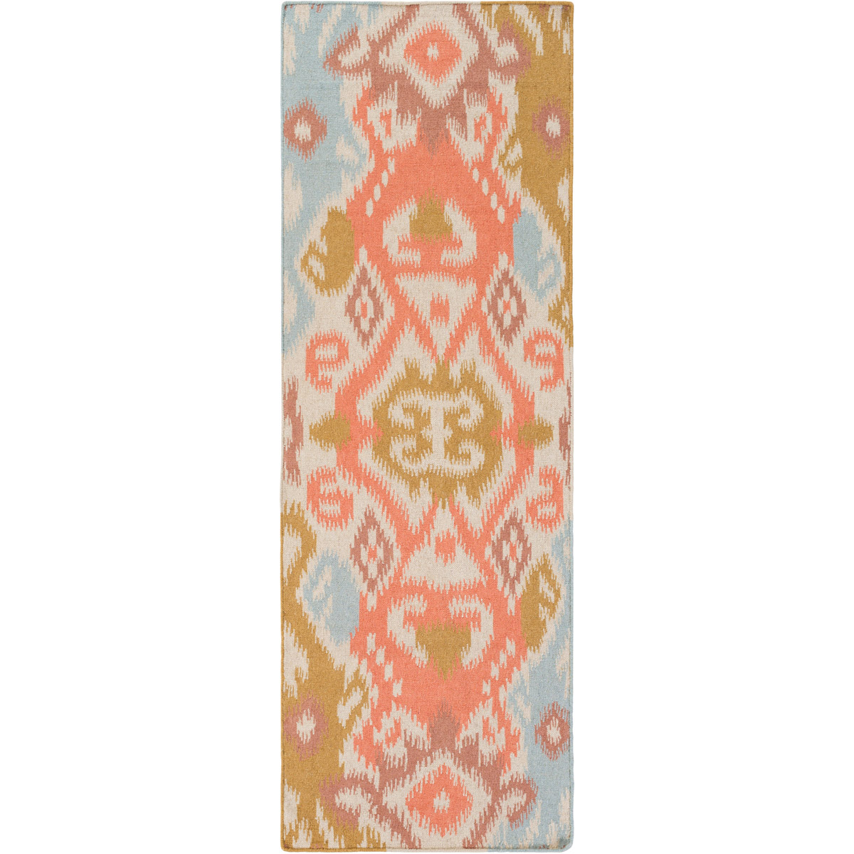 Surya WRR2008-268 Wanderer 96 X 30 inch Pink and Brown Runner, Wool