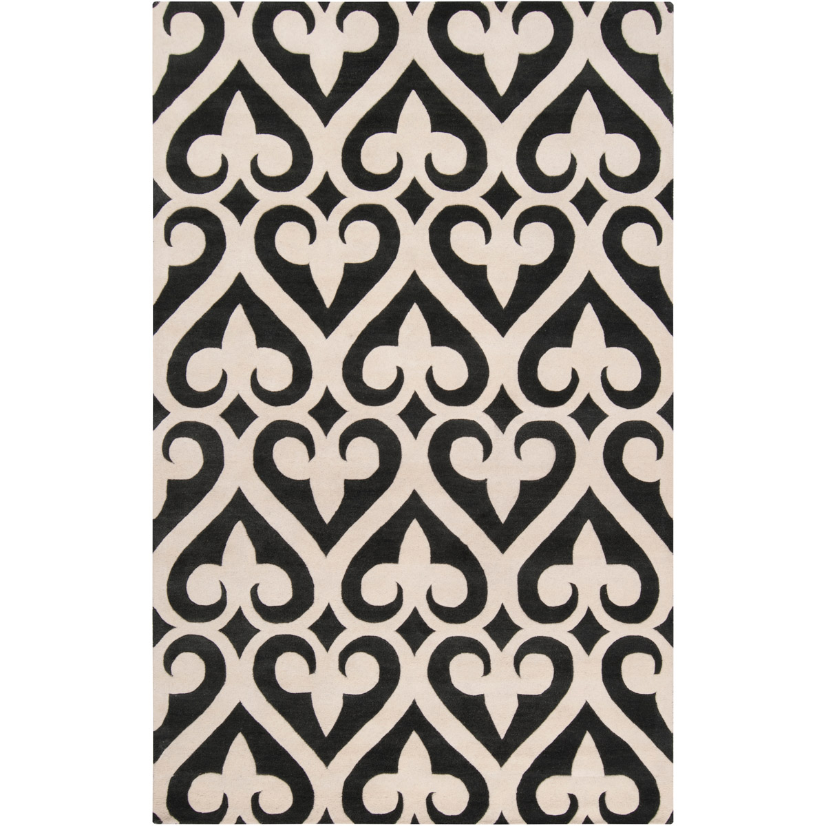 Surya ZUN1048-913 Zuna 156 X 108 inch Black and Neutral Area Rug, Wool