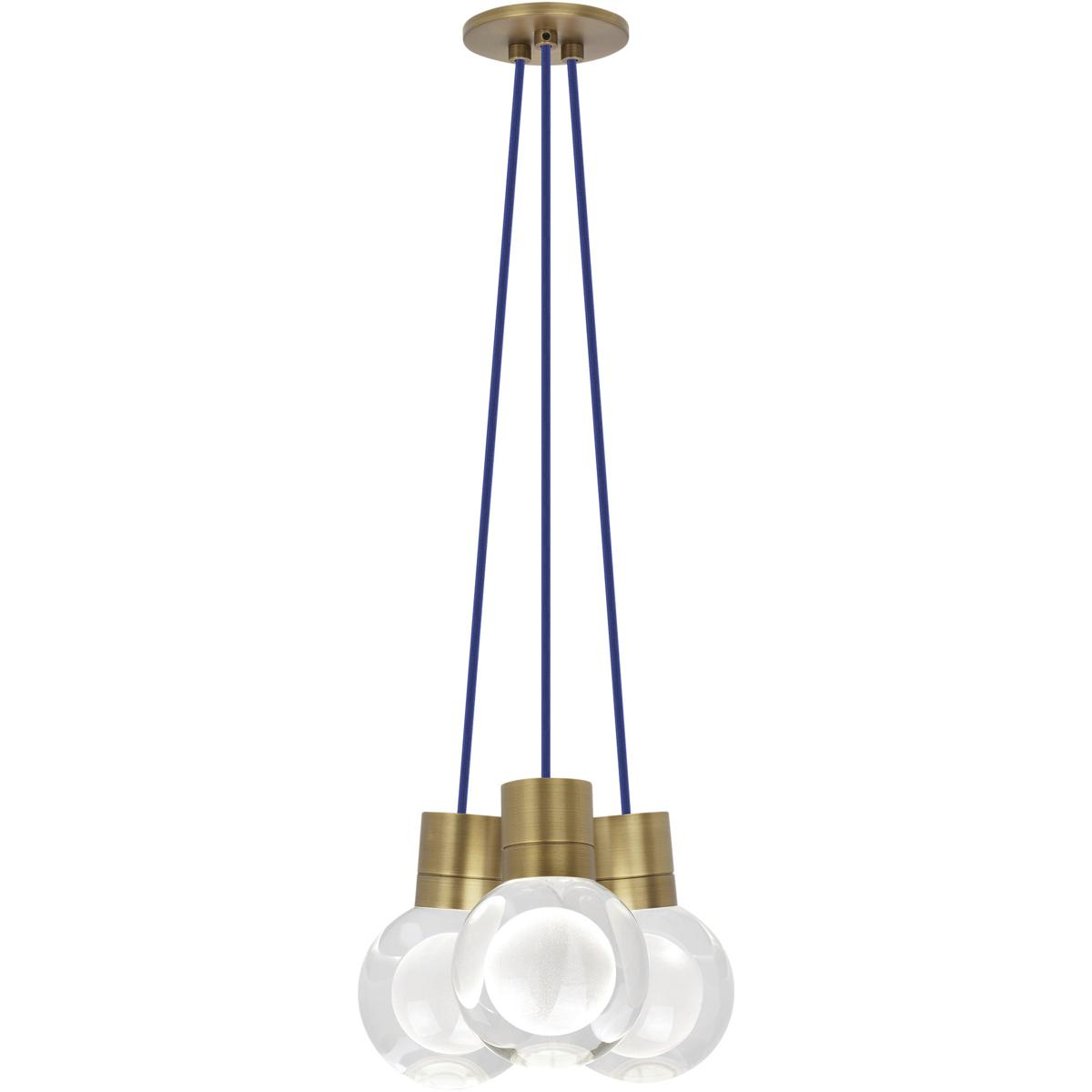 Visual Comfort Modern Collection 700TDMINAP3CUNB-LED930 Sean Lavin Mina LED 9 inch Natural Brass Line-Voltage Pendant Ceiling Light in 3, LED 90 CRI 3