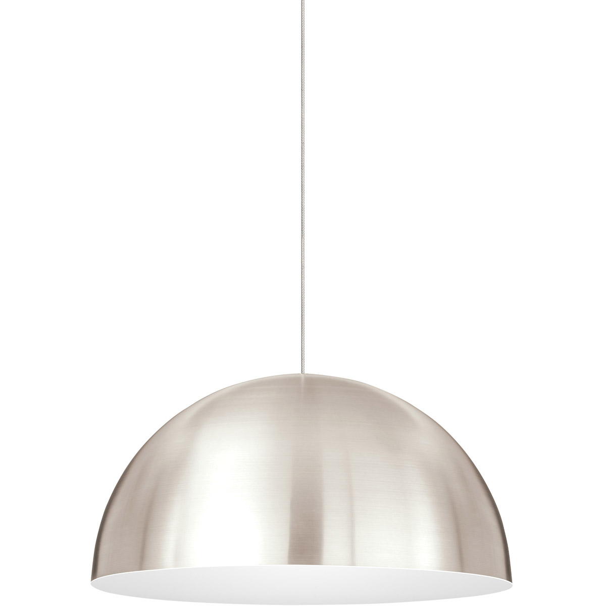 Visual Comfort Modern Collection 700MOPSPSWS-LED930 Mini Powell Street 1 Light 12 Satin Nickel Low-Voltage Pendant Ceiling Light in Satin Nickel/White
