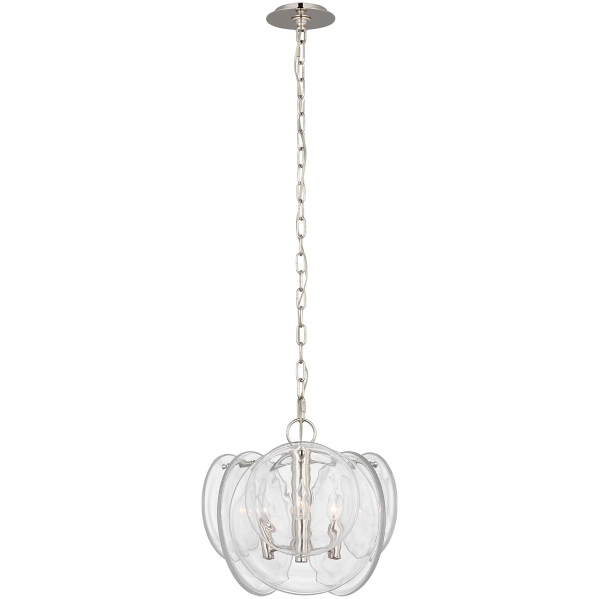 Lighting New York ARN5453PN-CSG Visual Comfort Signature Collection AERIN Loire 3 Light 15.5 inch Polished Nickel Chandelier Ceiling Light, Petite ARN