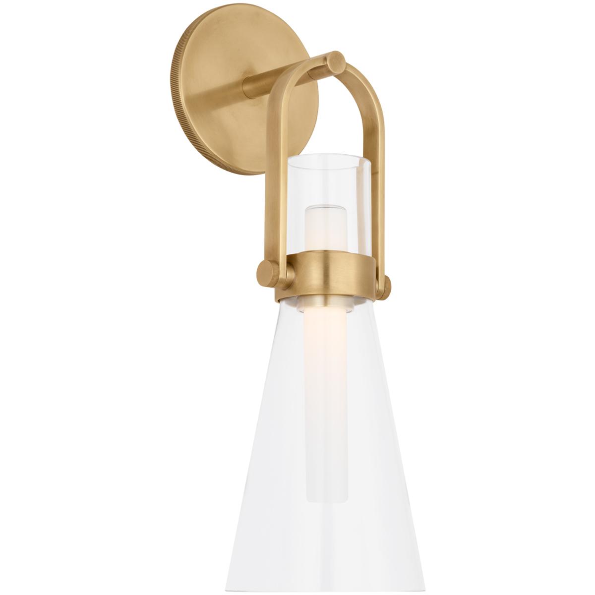 Lighting New York IKF2450HAB-CG Visual Comfort Signature Collection Ian K. Fowler Larkin LED 5.5 inch Hand-Rubbed Antique Brass Conical Bracketed Scon