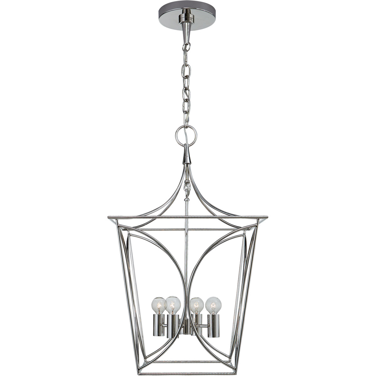 Lighting New York KS5144PN Visual Comfort Kate Spade New York Cavanagh 4 Light 14 inch Polished Nickel Lantern Pendant Ceiling Light, Small KS5144PN -