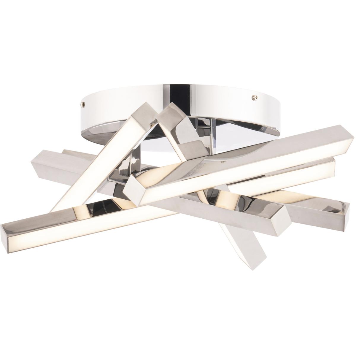 WAC Lighting FM-73116-27-CH Parallax LED 15 inch Chrome Semi-Flush Mount Ceiling Light in 2700K, dweLED