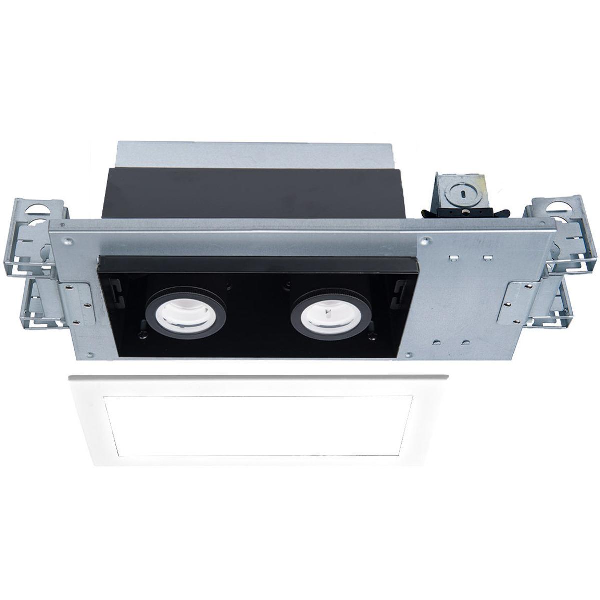 WAC Lighting MT-4210T-935-WTBK Silo Multiples LED White Black Multiple Recessed Trim in 3500K, White/Black