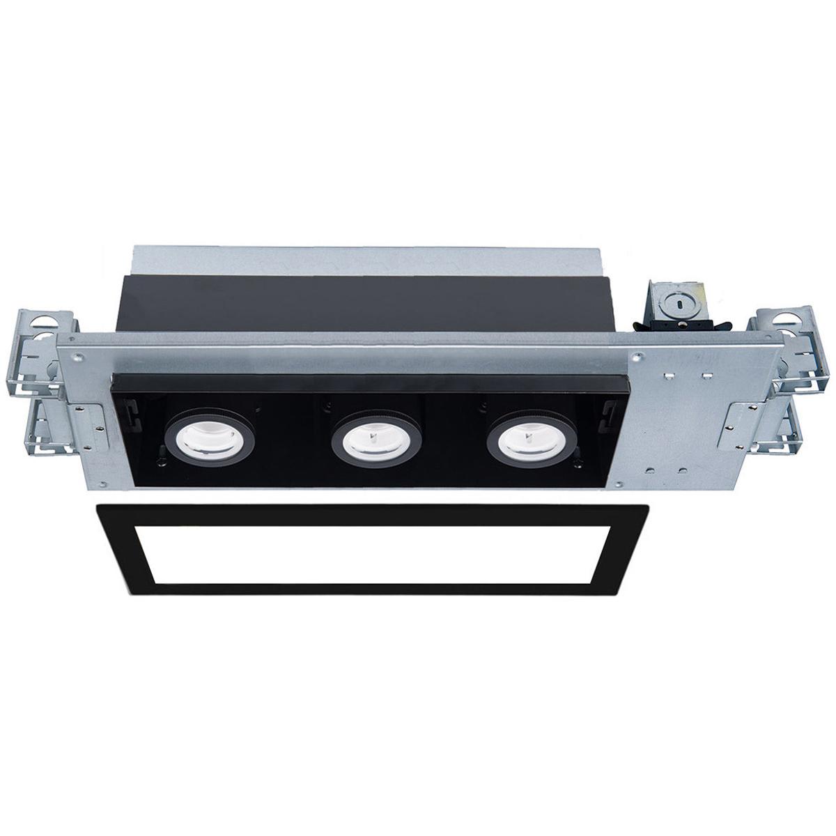 WAC Lighting MT-4310T-940-BKBK Silo Multiples LED Black Black Multiple Recessed Trim in 4000K, Black/Black