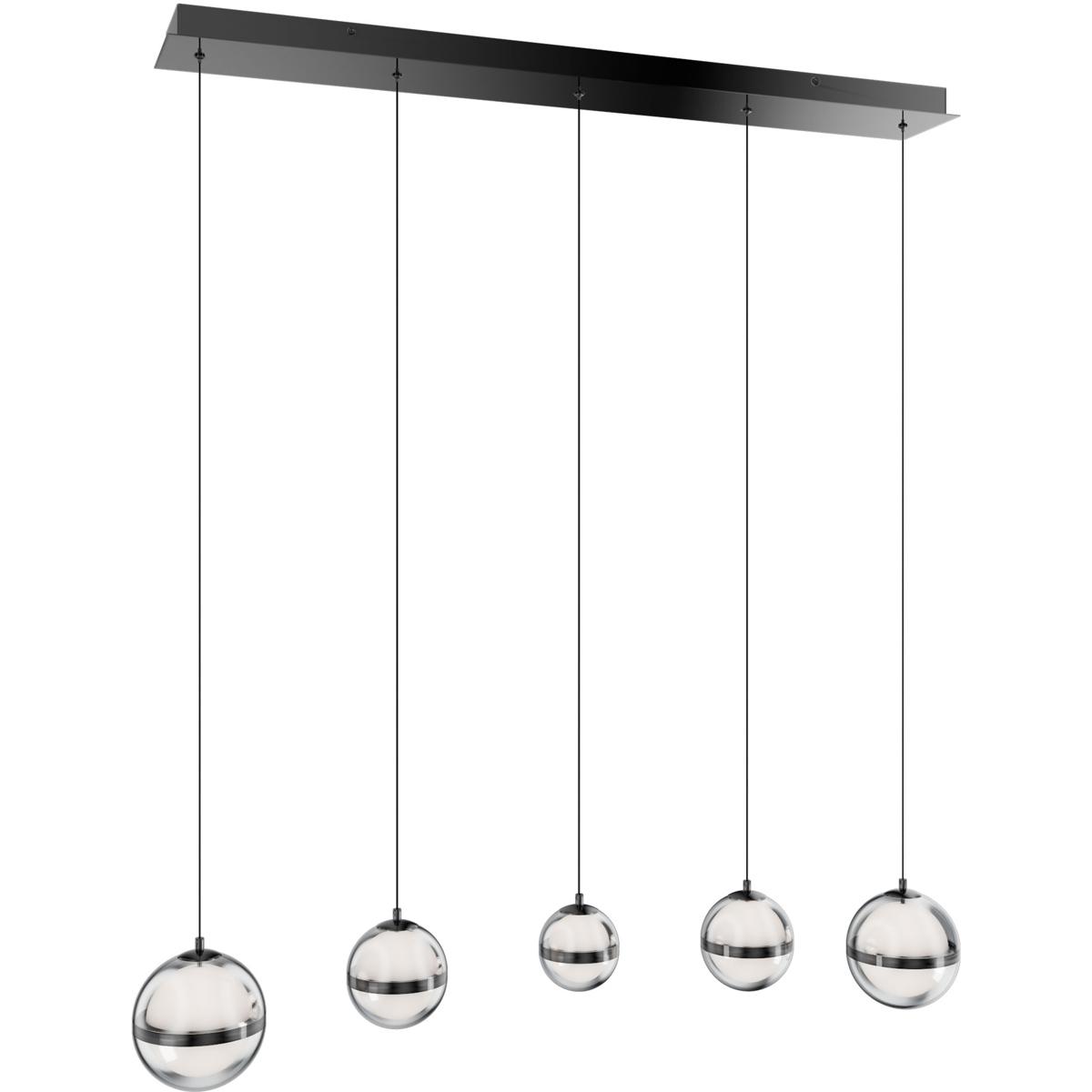 WAC Lighting PD-77505L-BC Cyllindra LED 7 inch Black Chrome Chandelier Ceiling Light in Black/Chrome, dweLED