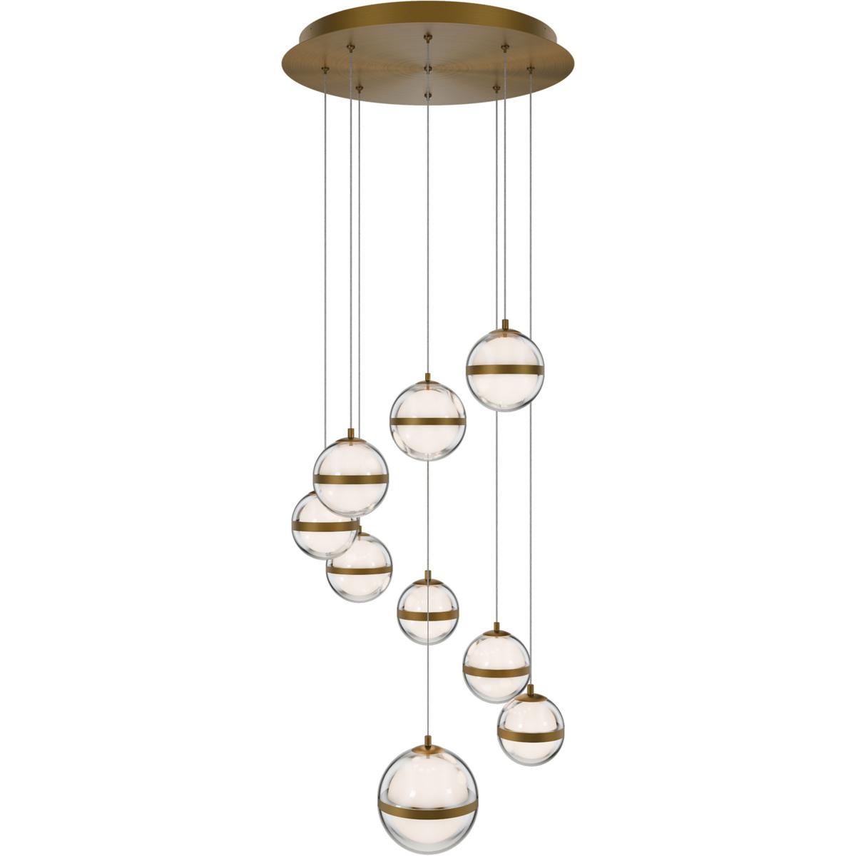 WAC Lighting PD-77509R-AB Cyllindra LED 17 inch Aged Brass Chandelier Ceiling Light, dweLED