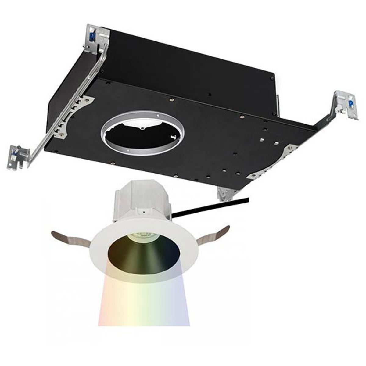 WAC Lighting R3ARDT-N930-BKWT Aether LED B/Wt Recessed Lighting in 3000K, Black/White, Trim Only