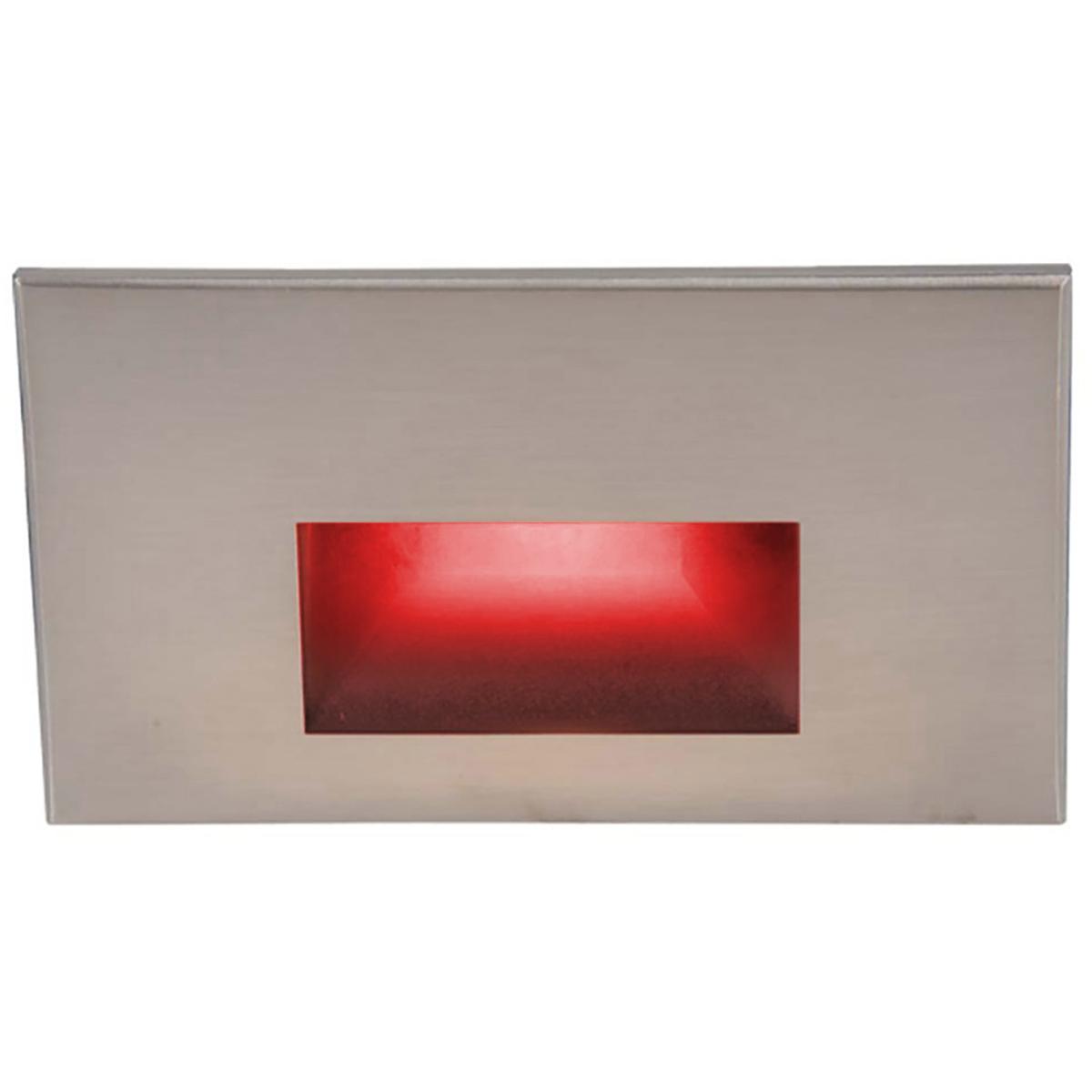 WAC Lighting WL-LED100-RD-BN WAC 120V Step Light LED 1.5 inch Brushed Nickel ADA Step and Wall Light in Red, WAC Lighting