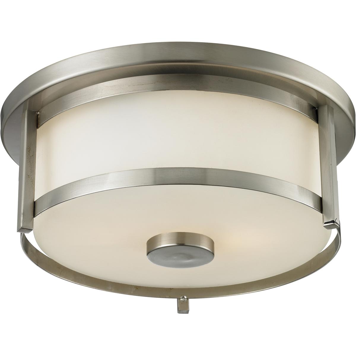 Z-Lite 412F11 Savannah 2 Light 11 inch Brushed Nickel Flush Mount Ceiling Light