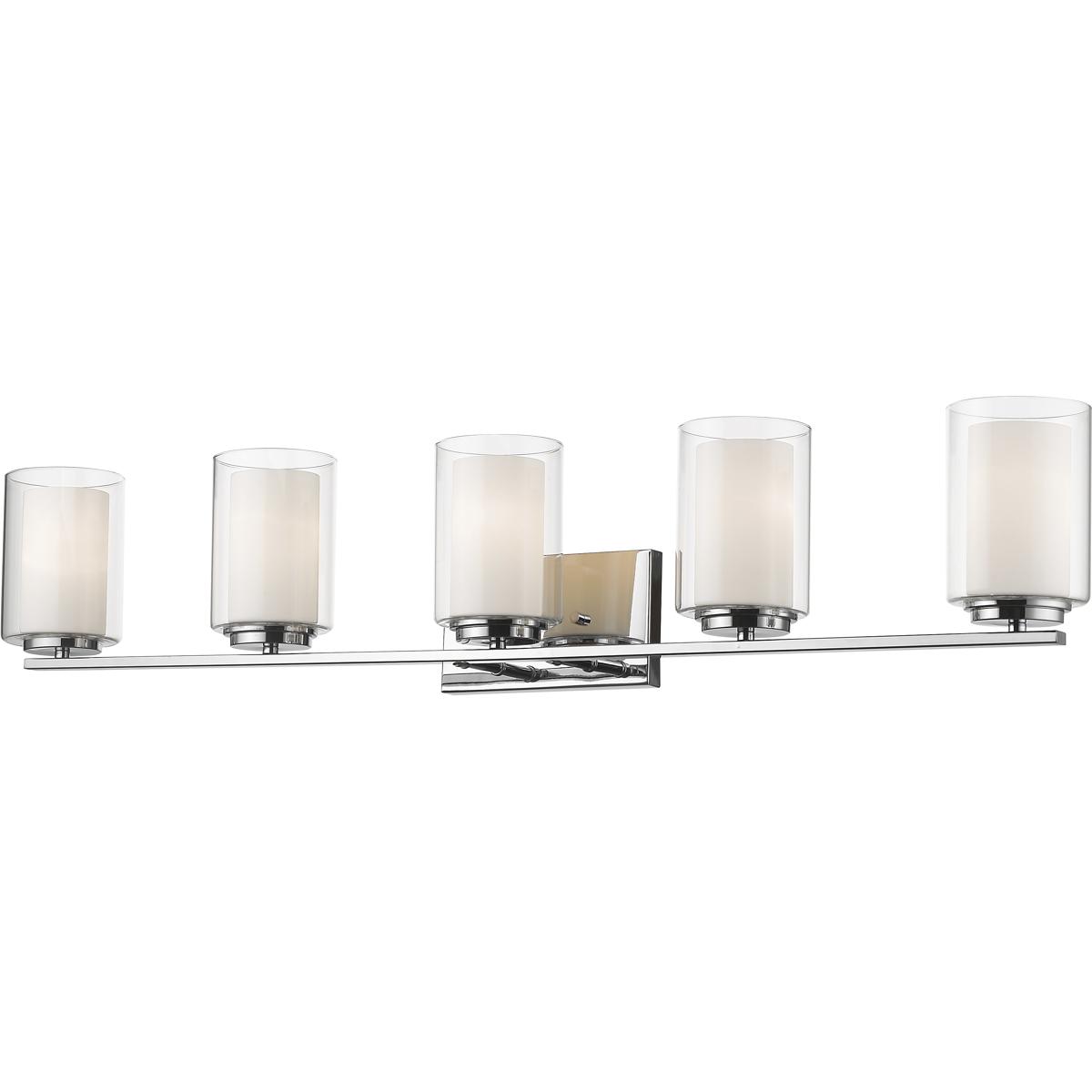 Z-Lite 426-5V-CH Willow 5 Light 40.5 inch Chrome Vanity Wall Light