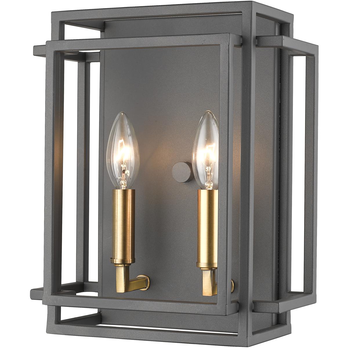 Z-Lite 454-2S-BRZ-OBR Titania 2 Light 10 inch Bronze and Olde Brass Wall Sconce Wall Light