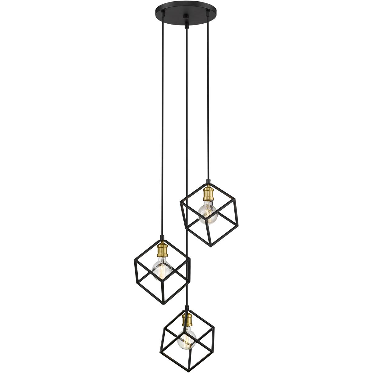 Z-Lite 478-3BRZ-OBR Vertical 3 Light 18 inch Bronze and Olde Brass Chandelier Ceiling Light