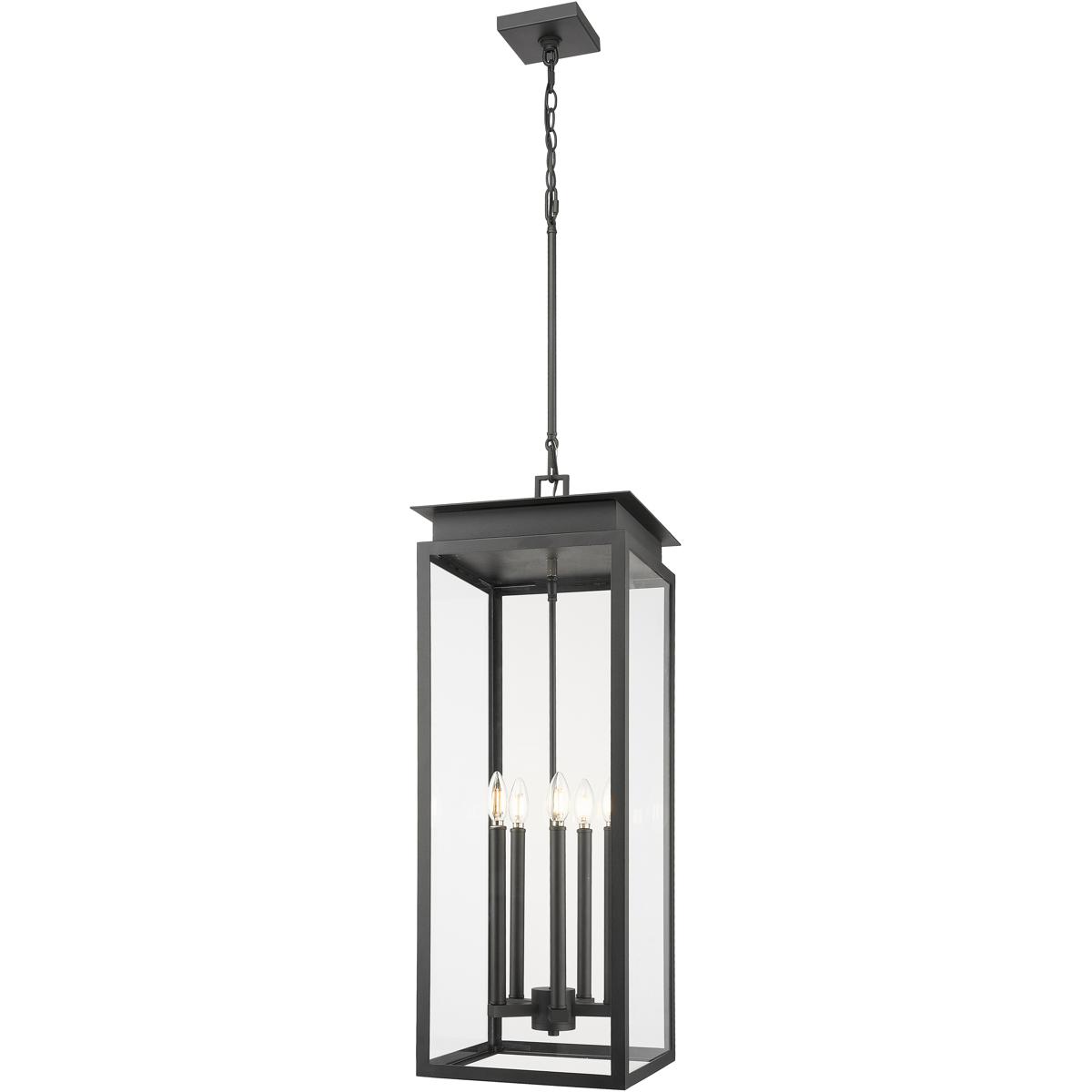 Z-Lite 5018CHXL-BK Nova 5 Light 12.5 inch Black Outdoor Chain Mount Ceiling Fixture