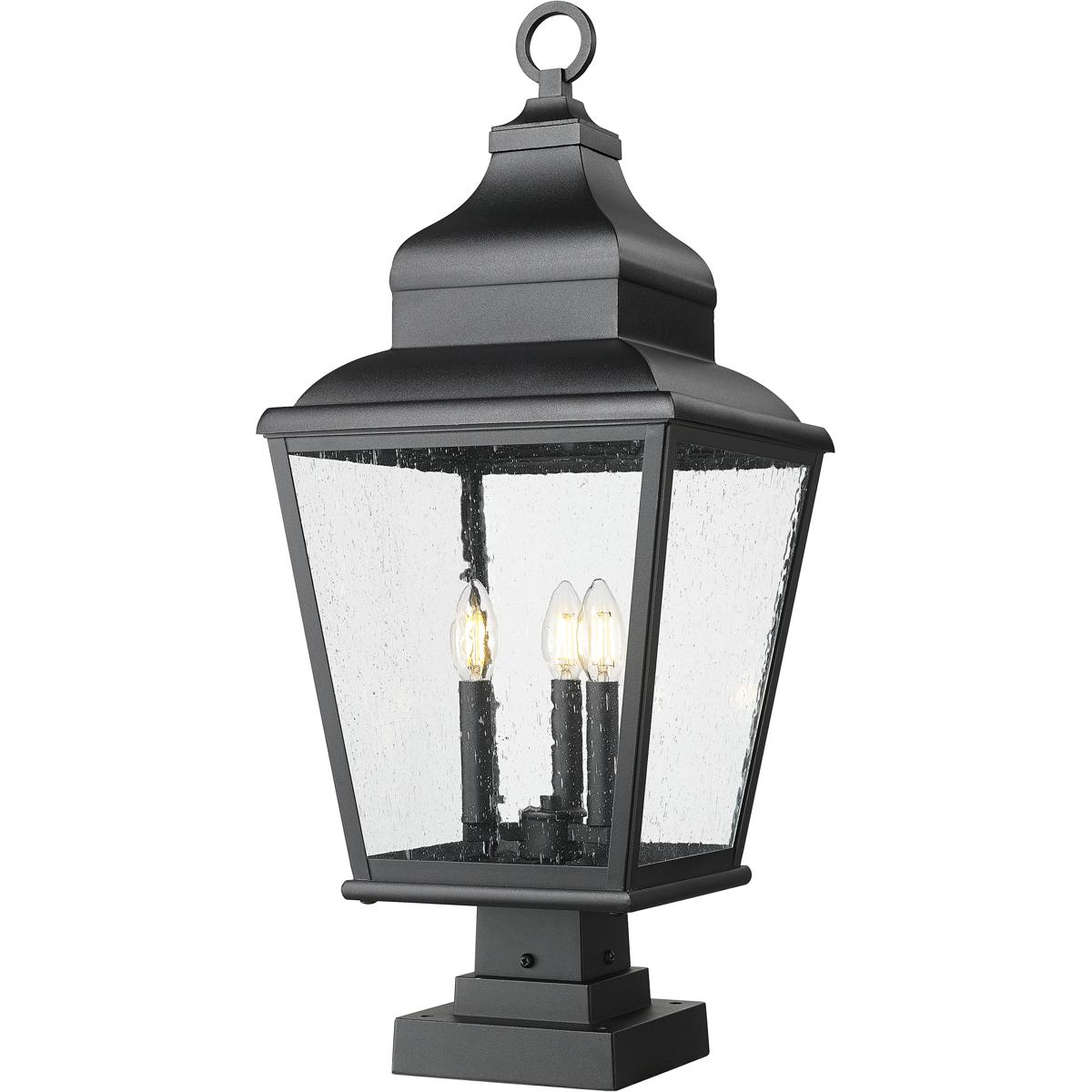 Z-Lite 5029PHBS-SQPM-BK Raphael 3 Light 29.25 inch Sand Black Outdoor Pier Mounted Fixture