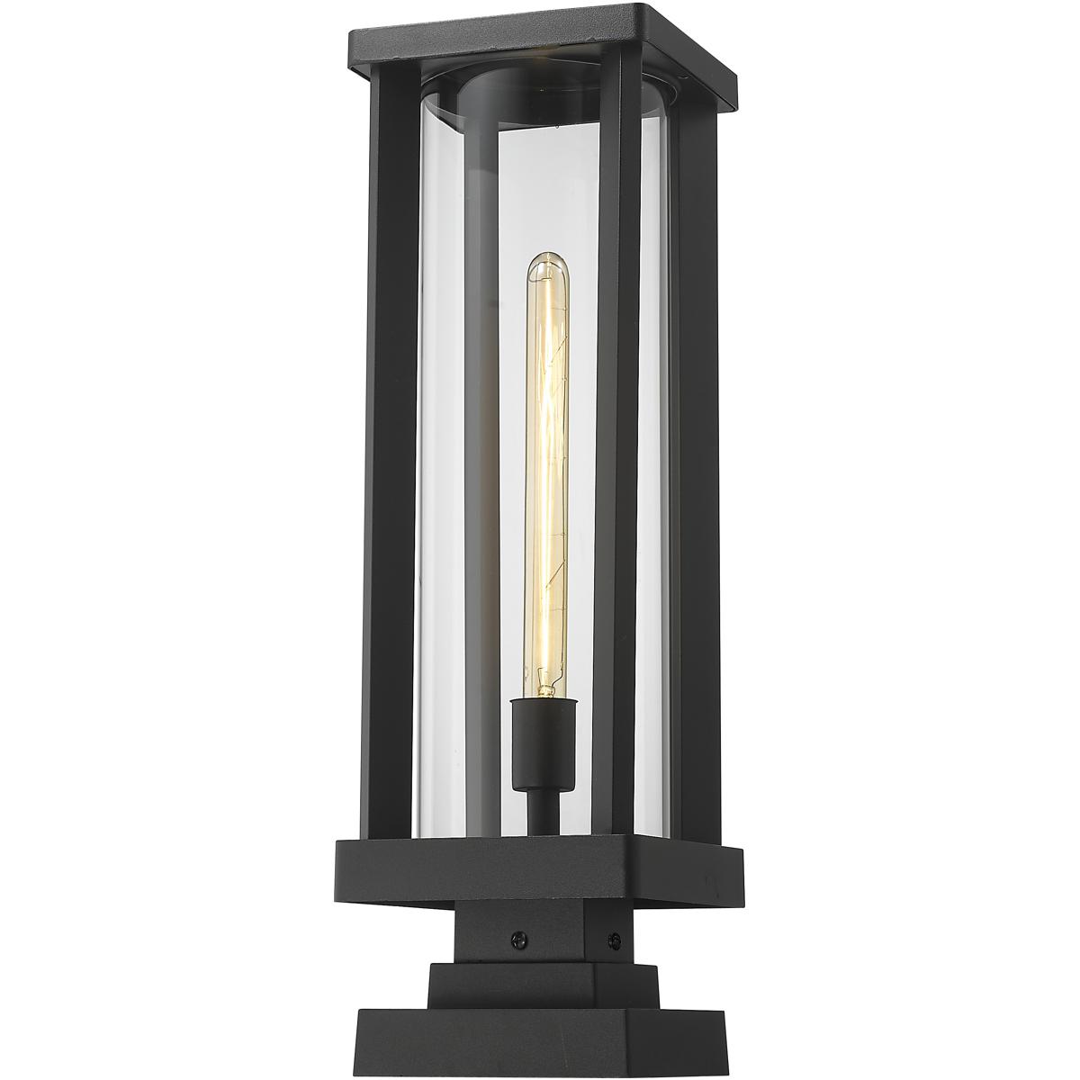 Z-Lite 586PHBS-SQPM-BK Glenwood 1 Light 22.5 inch Black Outdoor Pier Mounted Fixture