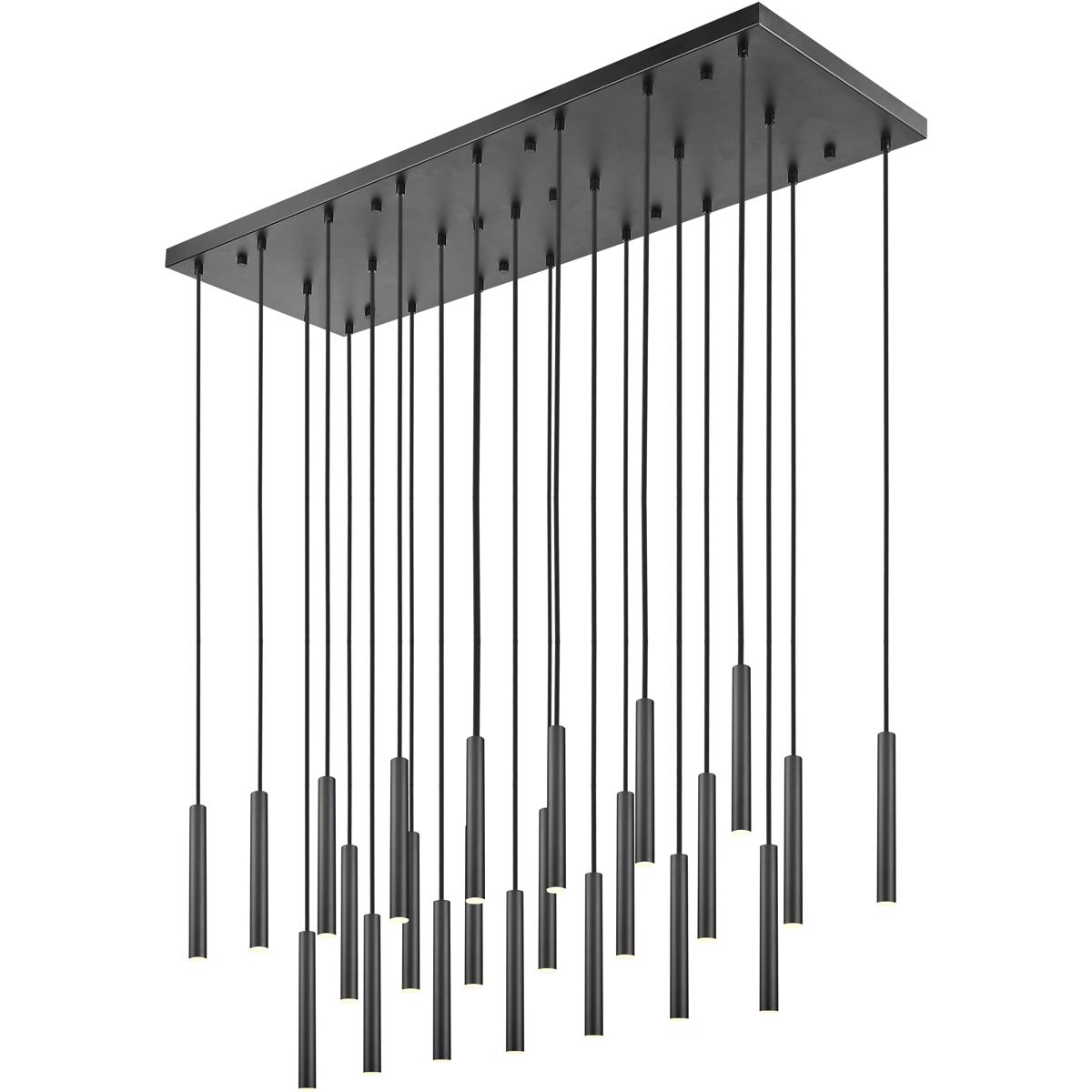 Z-Lite 919MP12-23L-MB-LED Forest Linear Chandelier Ceiling Light in Matte Black
