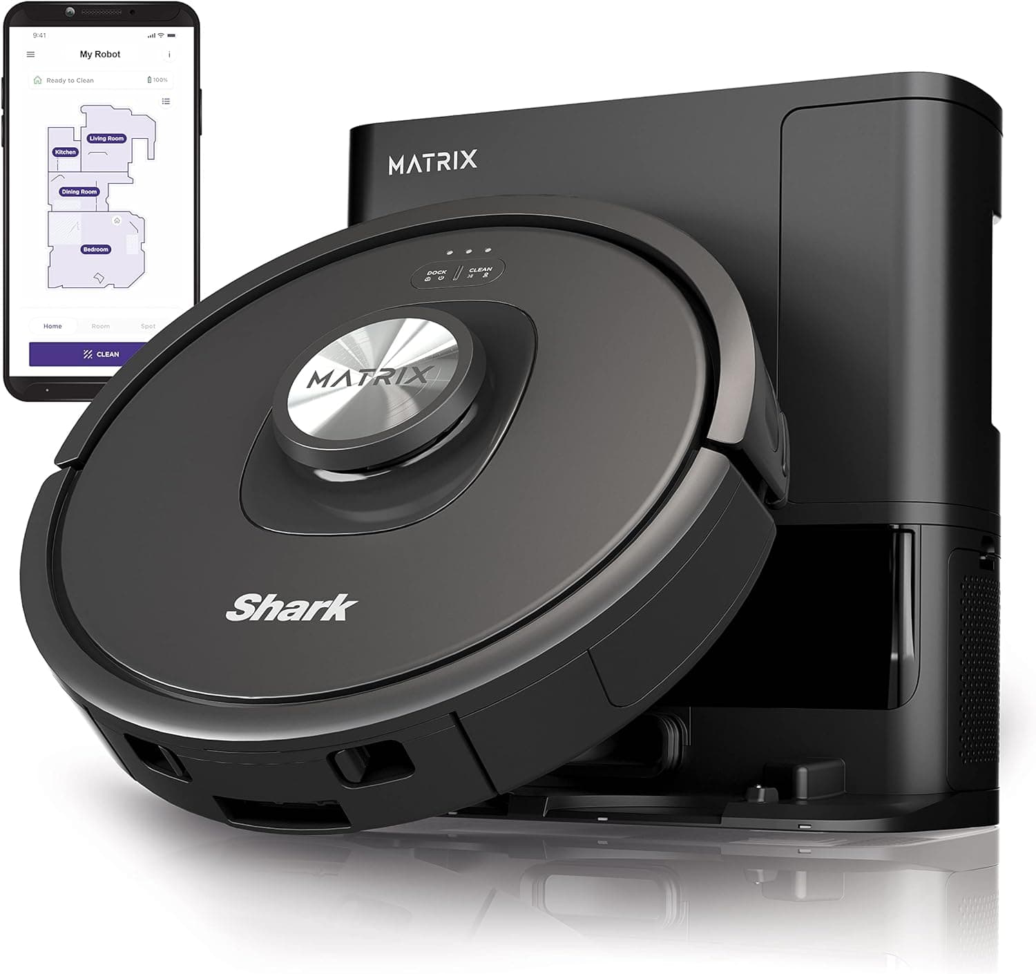 R-RV2310AE Matrix Self-Empty Robot Vacuum for Carpets & Hardfloors with 45-Day Bagless Base - Refurbished Excellent