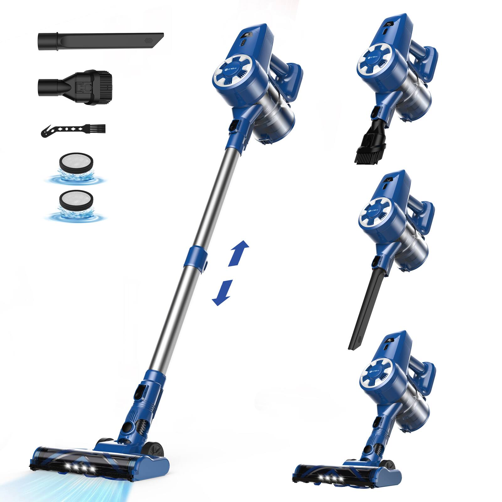 N3S Cordless Vacuum Cleaner for Home, Ultra-Lightweight with 2200 mAh Battery, 40 Mins Max Runtime, Rechargeable Vacuum
