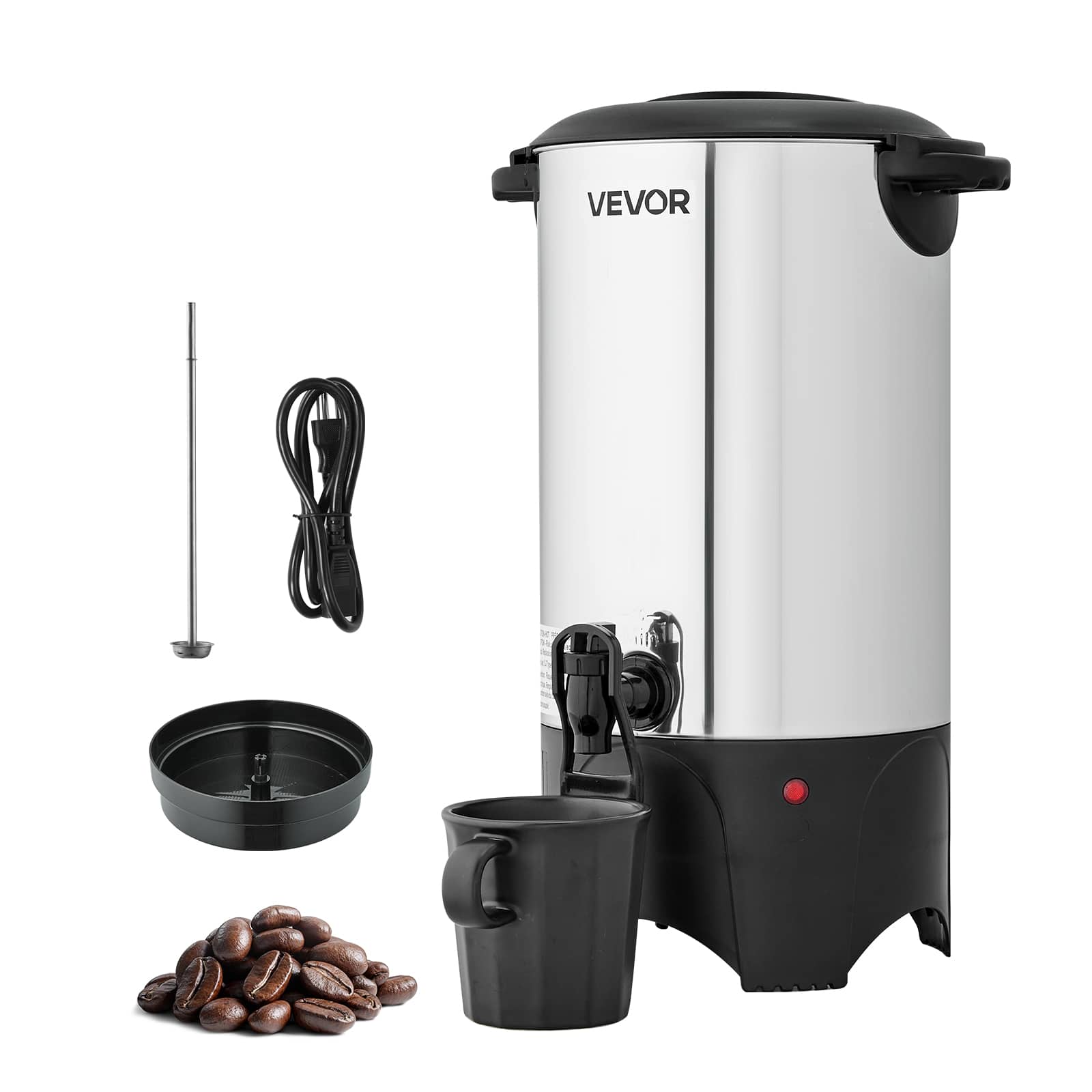Commercial Coffee Urn, 40 Cup 6 L Hot Beverage Dispenser with Dripless Faucet, Quick-Brewing Commercial Coffee Maker