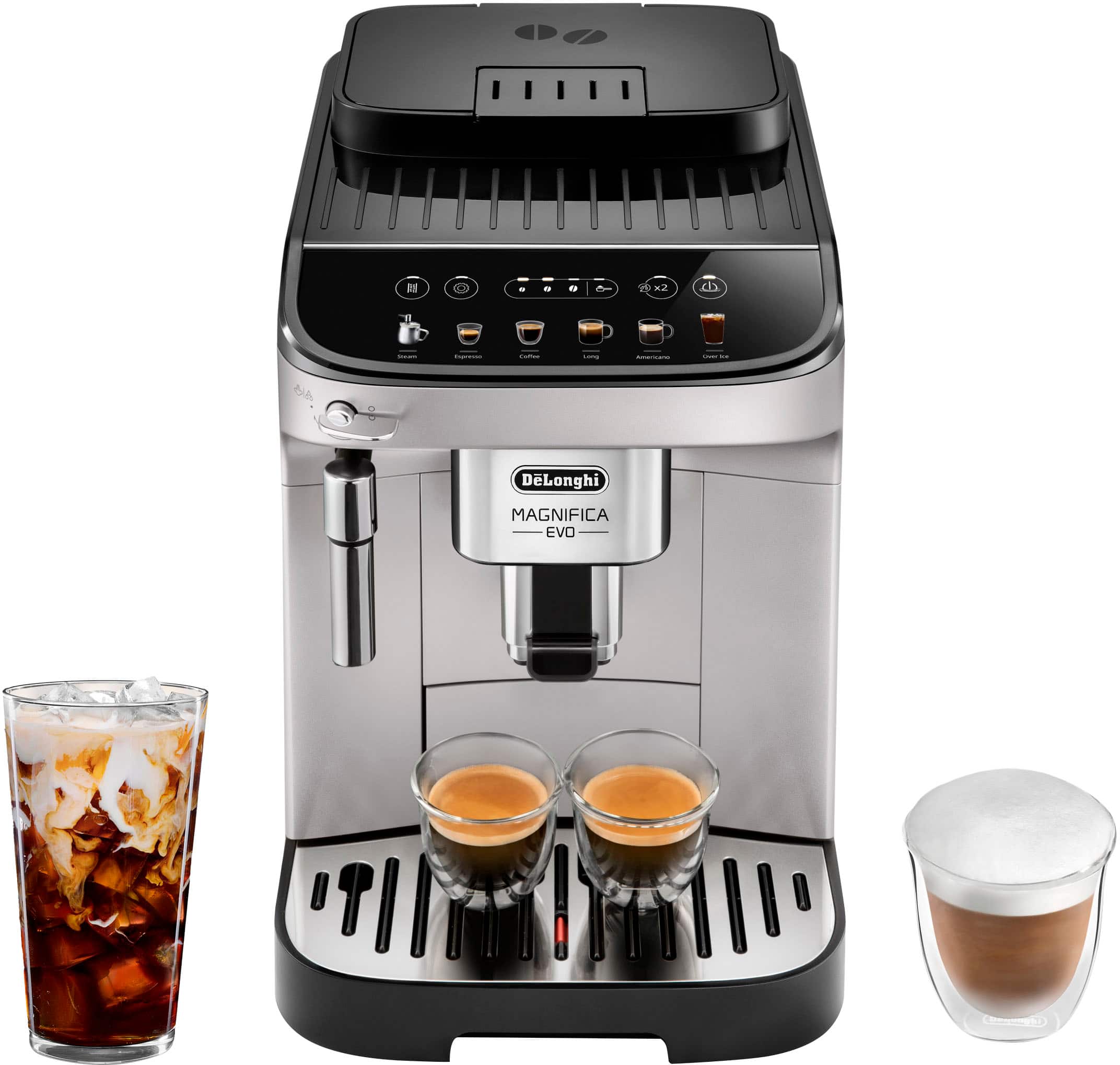Magnifica Evo Espresso Machine with Milk Frother for Hot and Iced Lattes, Coffee and More