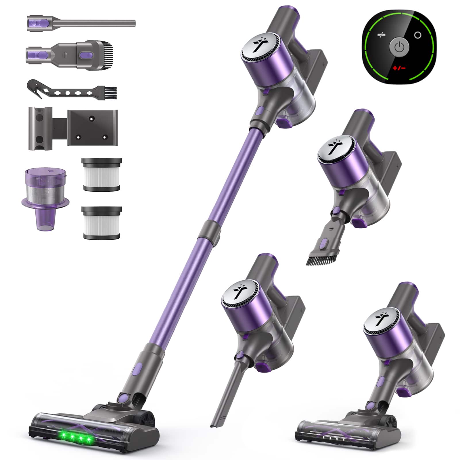 300W Cordless Stick Vacuum Cleaner, 50kPa Brushless Motor, 50-Min Runtime, for Carpet, Hard Floors & Pet Hair