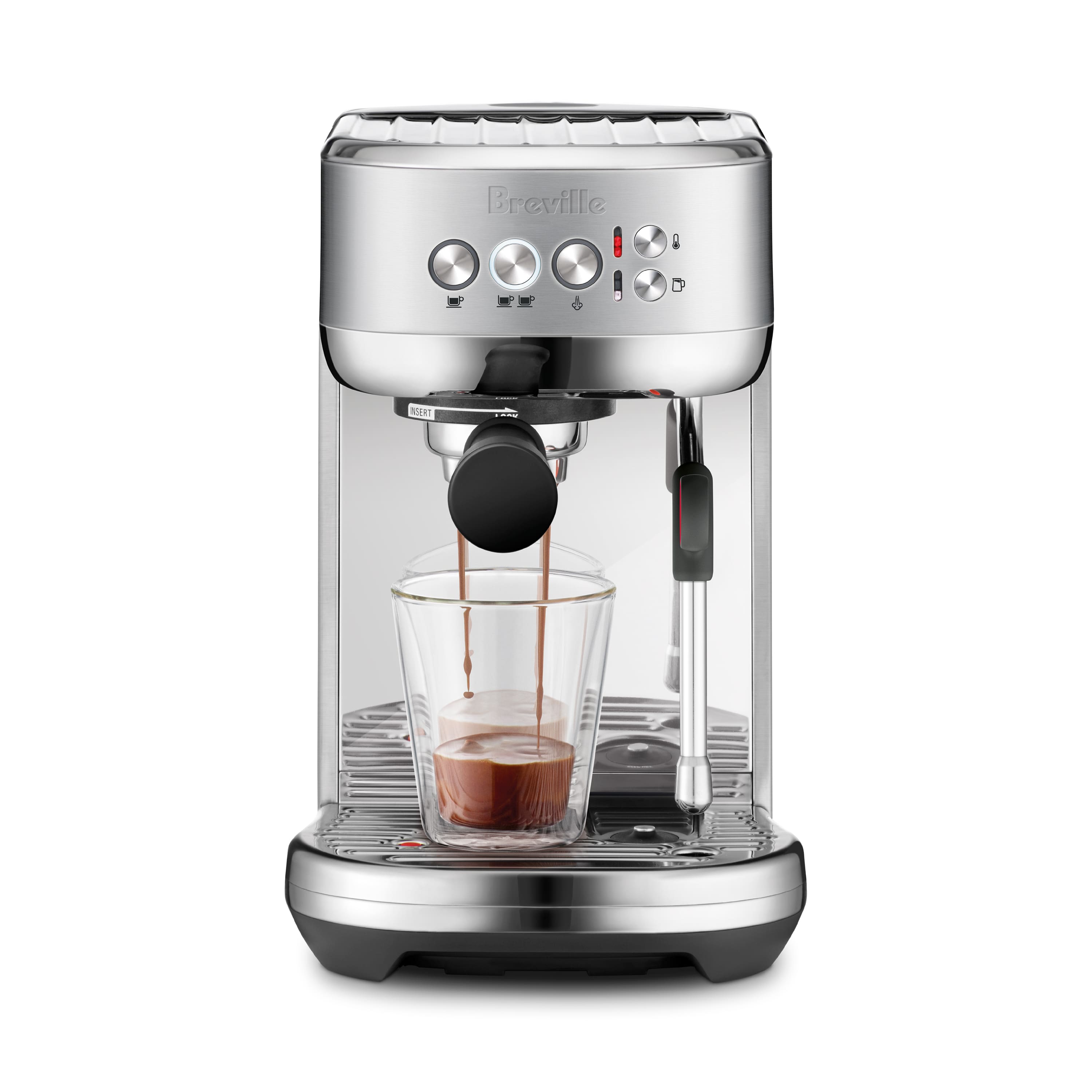 the Bambino Plus Espresso Machine with 15 bars of pressure and Milk Frother