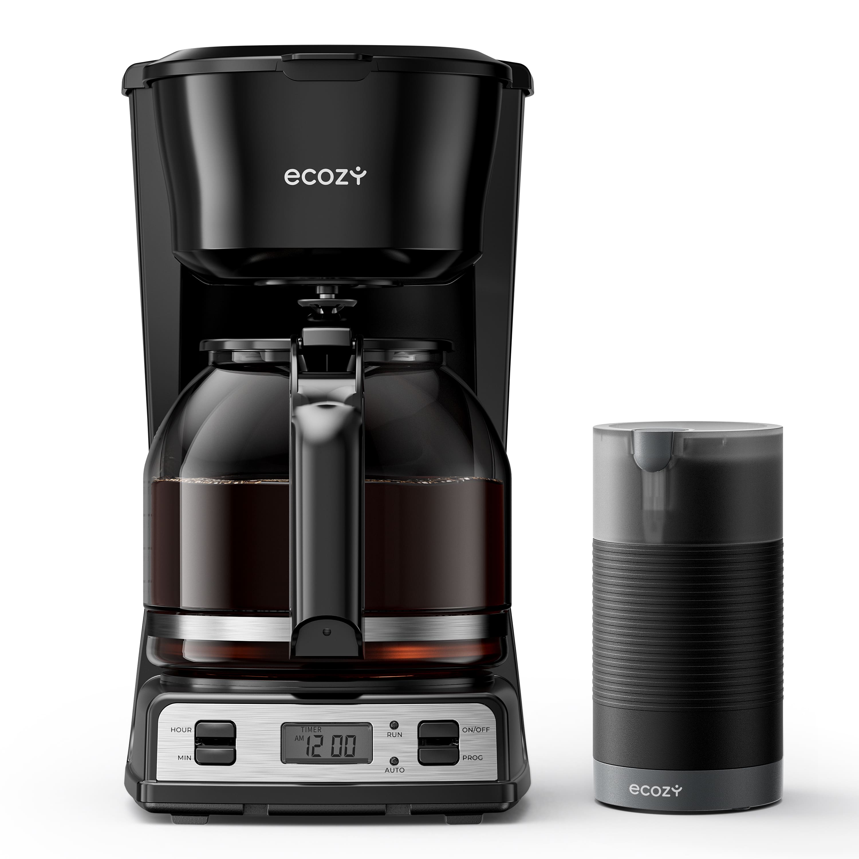Programmable 12-Cup Coffee Maker with Grinder, Auto Brew, Auto Shutoff, Reusable Filter, Water Window