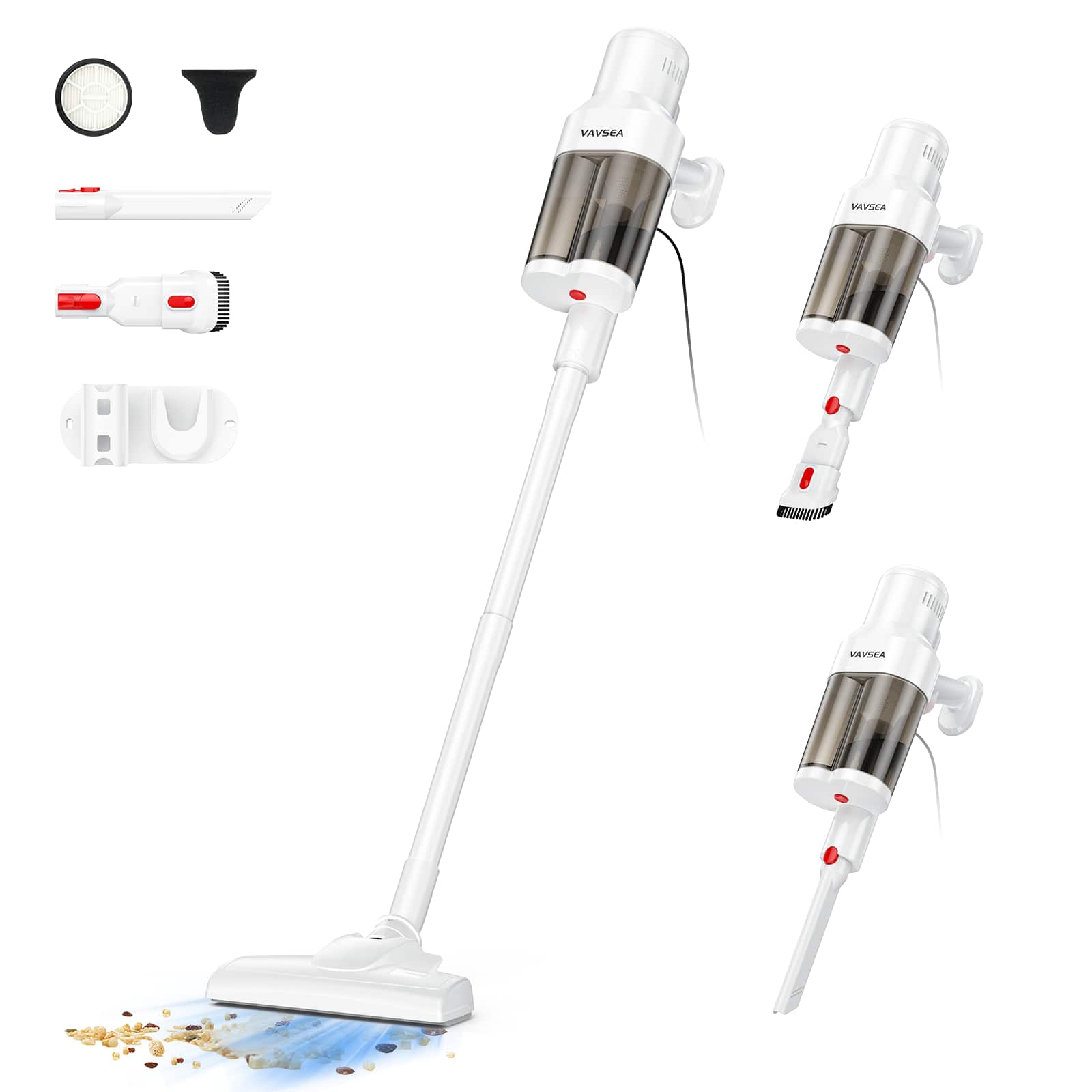 H01 Corded Stick Vacuum Cleaner with 22KPA Suction and HEPA Filtration 800ML Dust Cup