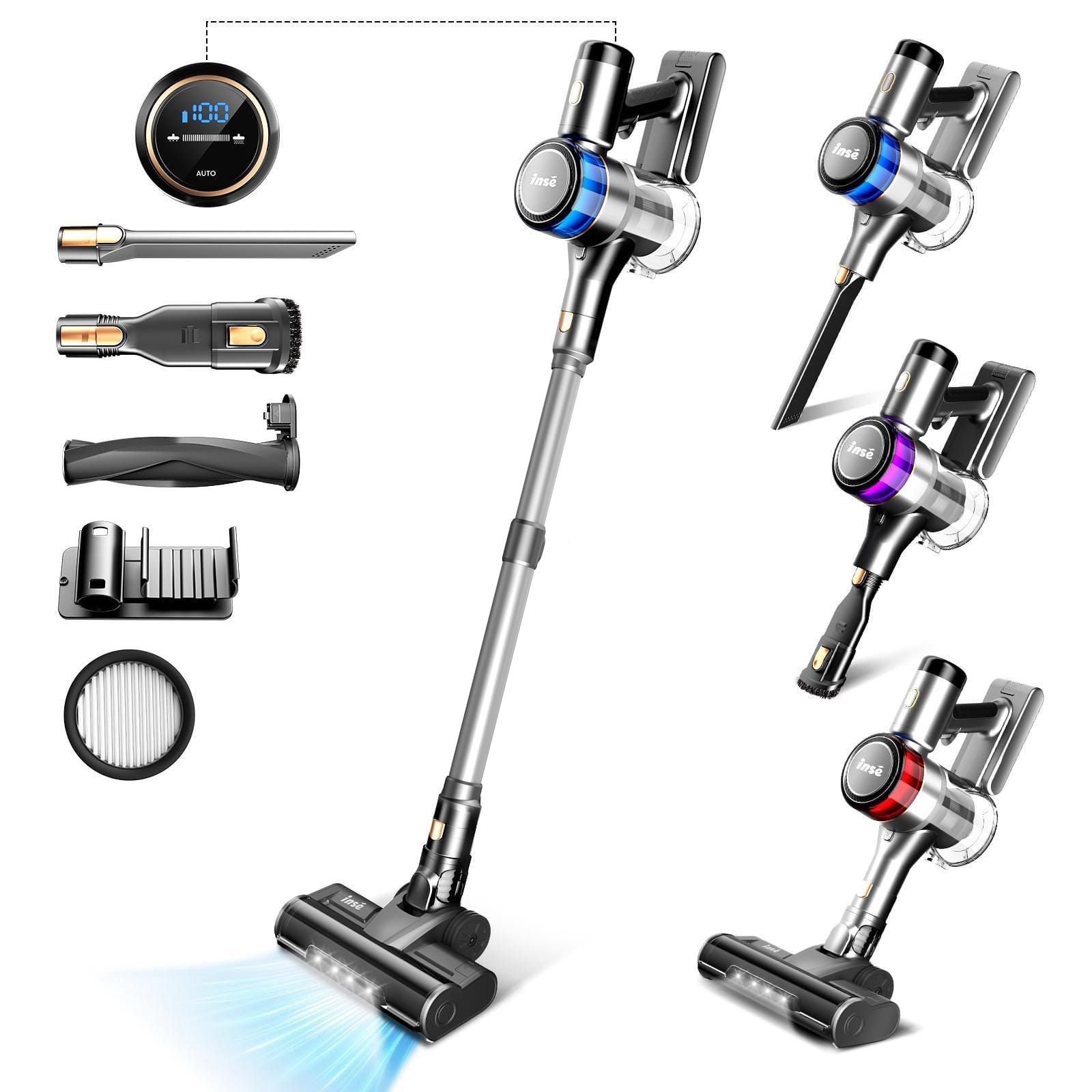 S9X Vacuum Cleaner ,400W 45KPa Cordless Stick Vacuum Cleaner,Up to 55 Mins Runtime, for Carpet Floor Pet Hair(Gold)