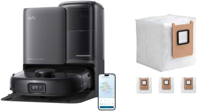 eufy All-in-One Robot Vacuum and Mop Combo E25,20,000 Pa Suction and Official Dust Bags