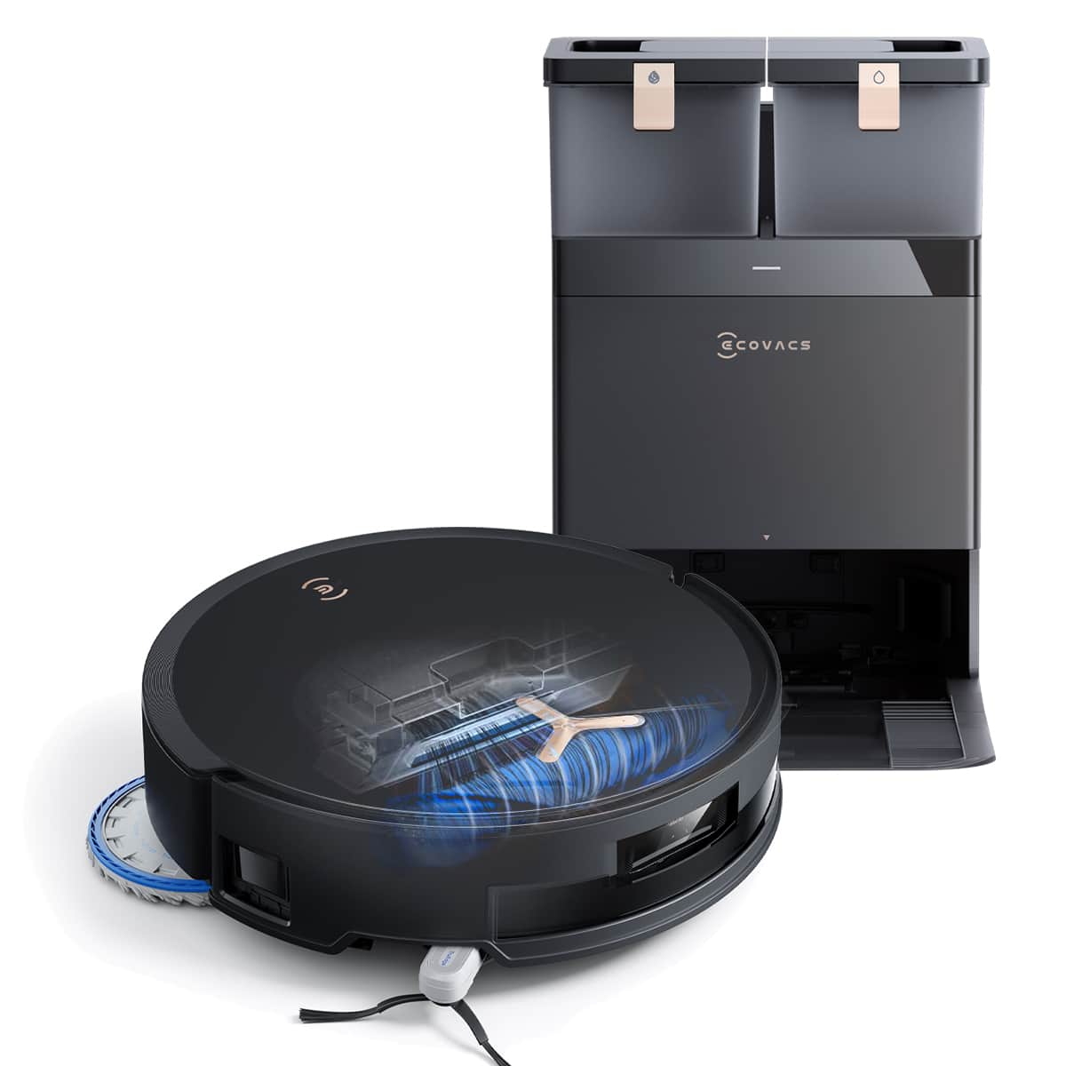 DEEBOT T50 MAX PRO Omni Robot Vacuum and Mop 18,500Pa Suction, 12-in-1 Hands-Free Station, ZeroTangle 2.0 for Pet Hair