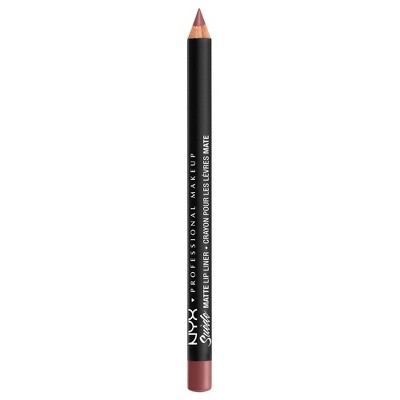 NYX Professional Makeup Suede Matte Velvet Smooth Vegan Lip Liner - Whipped Caviar - 0.035oz: Matte Finish, Pencil Form, Medium Tones