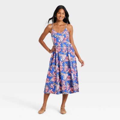 Women's Corset Sundress - A New Day™ Blue Floral XL