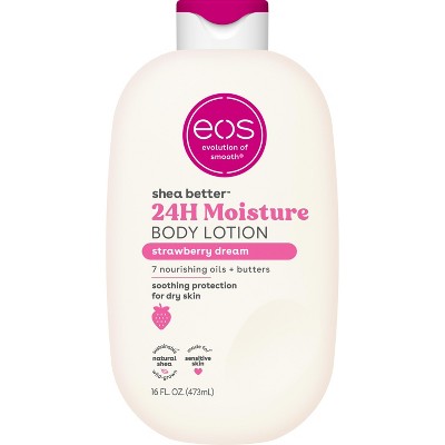 eos Shea Better 24H Moisture Body Lotion - Strawberry Dream - 16oz: Whole Body, Bottle, Normal Skin