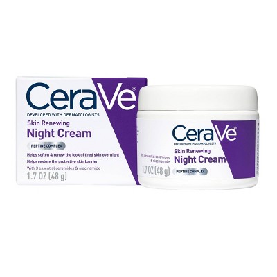CeraVe Skin Renewing Night Cream Face Moisturizer - 1.7 fl oz: Hydrating, Contains Peptides, No Fragrance Added