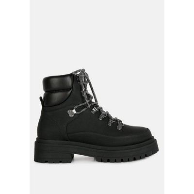 London Rag Womens Goliath Lace Up Chunky Biker Boots 5
