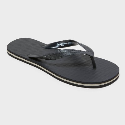 Men's Brent Flip Flop Sandals - Goodfellow & Co™ Black M: Slip On, Non Marking Sole