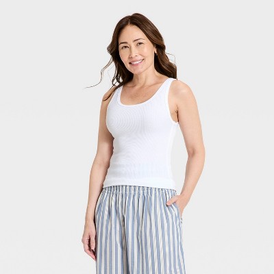 Women's Iconic Scoop Neck Tank Top - Universal Thread™ White M