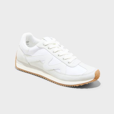Women's Mercedes Sneakers with Memory Foam Insole - Universal Thread™ White 9.5: Textured Outsole, Round Toe