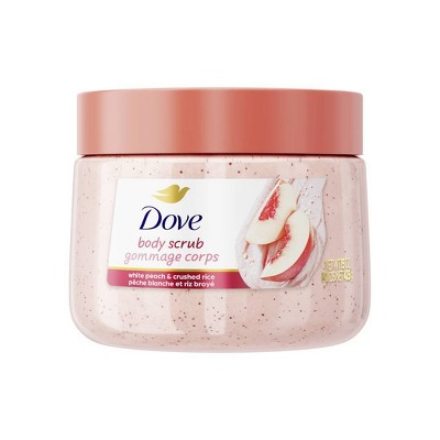 Dove Beauty Exfoliating Body Scrub - White Peach & Crushed Rice - 15oz: Whole Body Application, Jar Container, For Normal to Dry Skin
