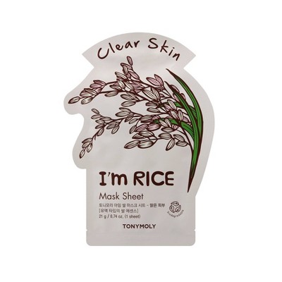 TONYMOLY Rice Face Sheet Mask - 0.74oz: Hydrating & Brightening, Paraben-Free, For Normal Skin