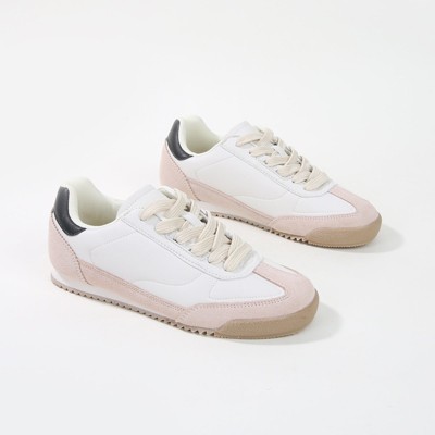 Berness Women's Landon Retro Lace-up Gum Sneakers Beige 10