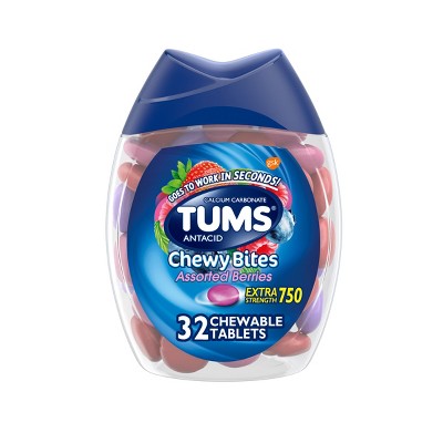 Tums Chewy Bites Extra Strength Antacid Assorted Berry 32ct
