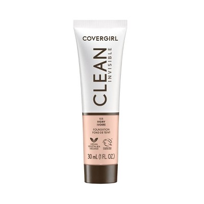 COVERGIRL Clean Invisible Foundation - Ivory - 1 fl oz: Finish, Light Buildable Coverage, Liquid Form, Warm Undertone