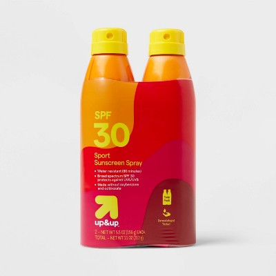 Sport Sunscreen Spray - SPF 30 - 5.5oz/2ct - up&up™: Whole Body, Sun Protection, Scented