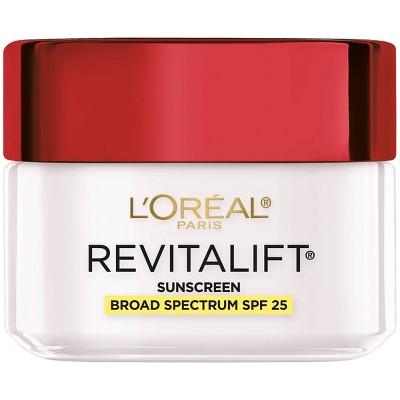 L'Oreal Paris Revitalift Anti-Wrinkle + Firming Day Cream SPF 25 - 1.7oz: Paraben-Free, Hydrating, Contains Retinol, For All Skin Types