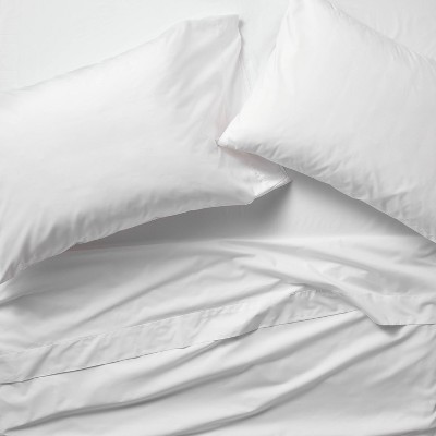 Queen 400 Thread Count Percale Sheet Set White - Casaluna™