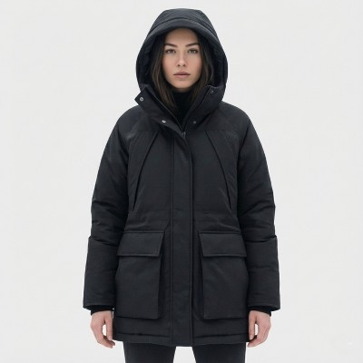 Rokka&Rolla Women's Urban Explorer Parka Jacket Winter Coat-Black, size X Large